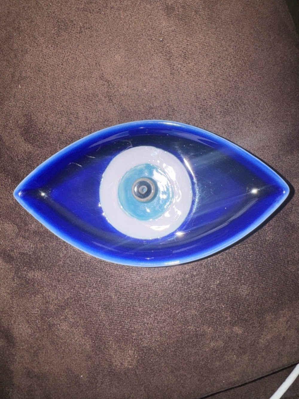 Blue Glass Evil Eye Decorative Incense Holder - Home Art
